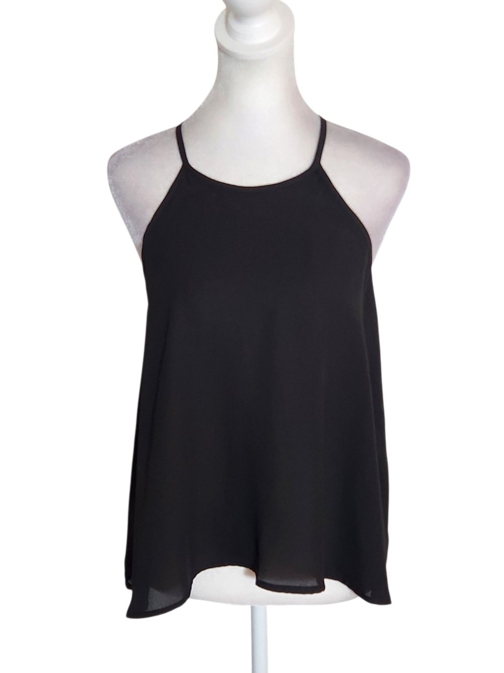 Lily White Black Semi-Sheer Tank Top Size Medium
